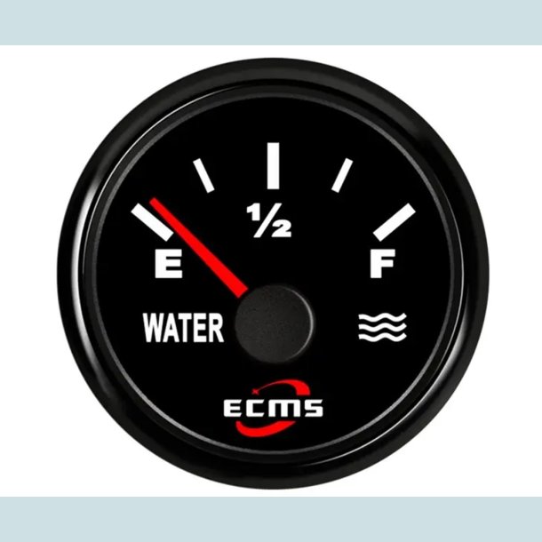 Vandtank m�ler 9-32 V, 52 mm. Sort/Sort,  ECMS