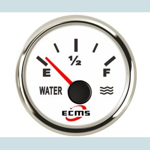 Vandtank m�ler 9-32 V, 52 mm. Hvid/S�lv,  ECMS
