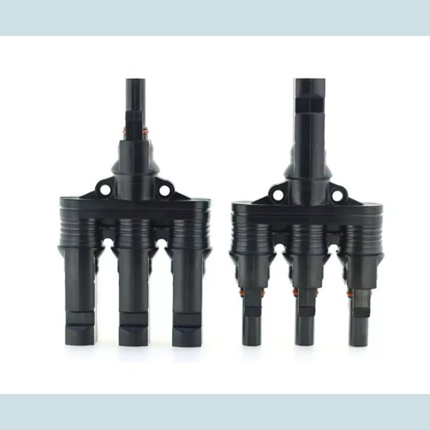 MC4 Solar adapter, 3 til 1   han/hun, vandtt, IP68  30A