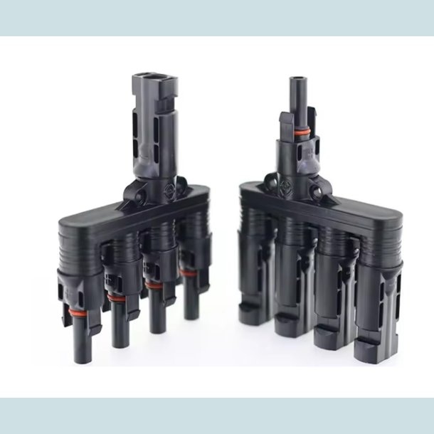 MC4 Solar adapter, 4 til 1   han/hun, vandtt, IP68  30A