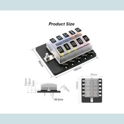 Sikrings Boks Til 10 Sikringer. m/indikator