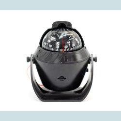 Kompas med lys, Sort, 12V