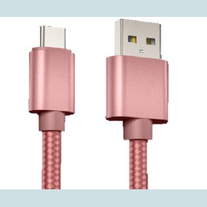 USB-C 1M. Pink. Flettet   USB A Hun til