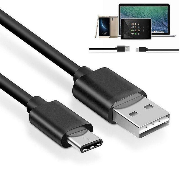 USB A Hun til USB C, 1 M. Sort