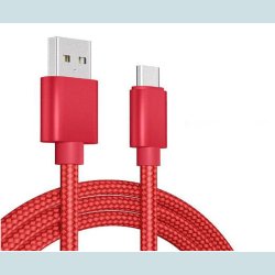 USB-C 2M. Rd. Flettet   USB A Hun til USB C.