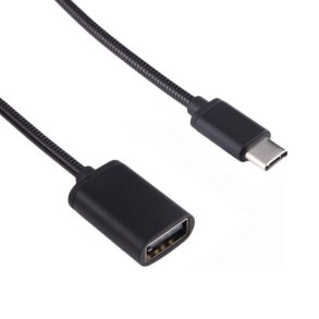 USB C Hun til USB A Han, 10 Cm. Sort