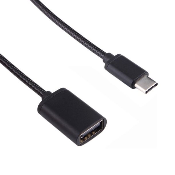 USB C Hun til USB A Han, 10 Cm. Sort