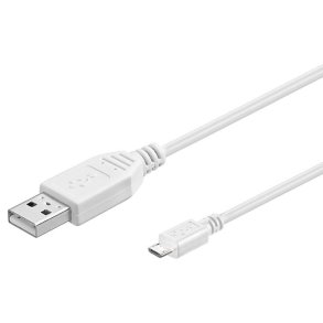 USB A Hun til Micro, 1 M. Hvid