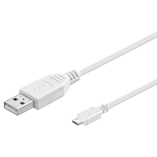 USB A Hun til Micro, 1 M. Hvid
