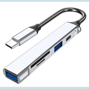 5 i1 USB C til SD/TF-kortlser/USB A  Gr