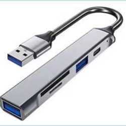 5 i1 USB A til SD/TF-kortl�ser/USB C  Gr�