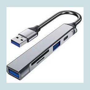 5 i1 USB A til SD/TF-kortl�ser/USB C  Gr�