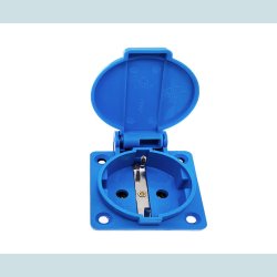 Schuko indbygnings stikd�se med klapl�g, 16A, 230V, IP44