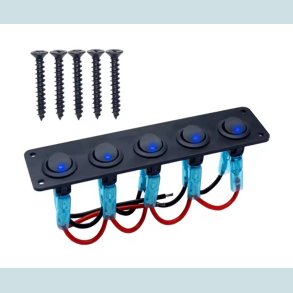 El Panel 12/24V  5 kontakter med lys