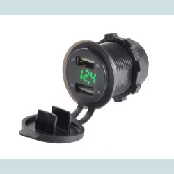 Cigarstik Enkelt, 12-24V Stnktt, med Voltmeter