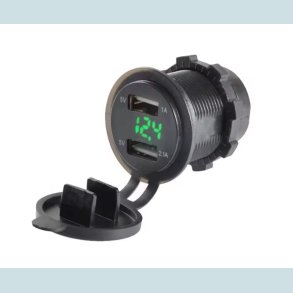 Cigarstik Enkelt, 12-24V Stnktt, med Voltmeter